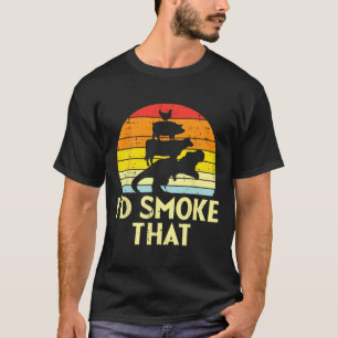 Id Smoke That Chicken Pork Beef Trex Retro Dinosau T-Shirt