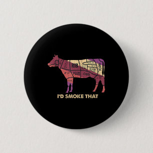 Id Smoke That Cow Bbq Grillmasters Barbecue Smoker 6 Cm Round Badge
