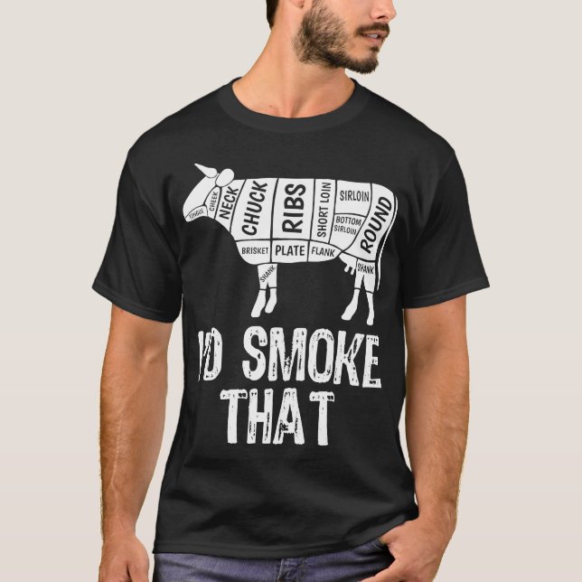 I'd Smoke That Cow BBQ Smoking Grilling Barbecue T-Shirt (Front)