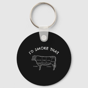 I'd Smoke That Cow Funny Smoking Bbq Grilling Gift Key Ring