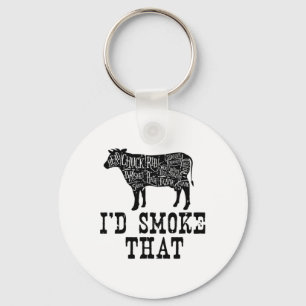 I'd Smoke That Cow - Grillmasters Apparel For Bbq  Key Ring