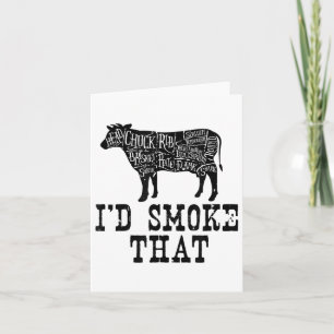 Id Smoke That Cow - Grillmasters Apparel For Bbq L Card