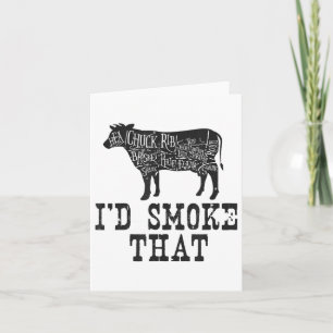 Id Smoke That Cow - Grillmasters Apparel For Bbq L Card