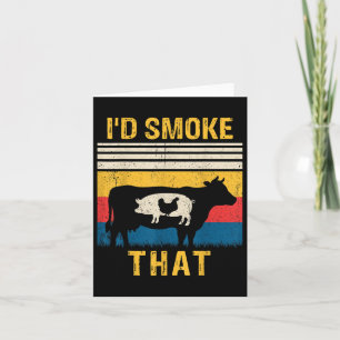 Id Smoke That Funny Bbq Barbeque Smoker Grilling C Card
