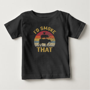 Id Smoke That Funny BBQ Meat Smoker Grill Gift Baby T-Shirt