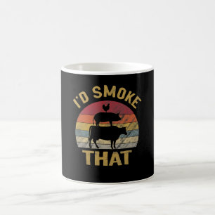 Id Smoke That Funny BBQ Meat Smoker Grill Gift Coffee Mug