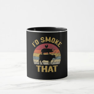 Id Smoke That Funny BBQ Meat Smoker Grill Gift Mug
