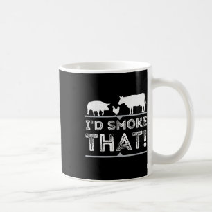 Id Smoke That Funny Bbq Smoker Barbecue Pitmaster Coffee Mug