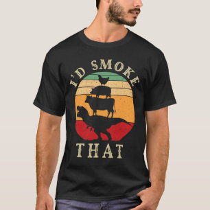 I'd Smoke That Funny Bbq Vintage Meat Smoker Grill T-Shirt