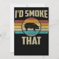 Id Smoke That Funny Retro BBQ Pig Meat Grill Gifts