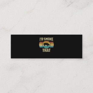 Id Smoke That Funny Retro BBQ Pig Meat Grill Gifts Mini Business Card
