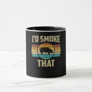 Id Smoke That Funny Retro BBQ Pig Meat Grill Gifts Mug