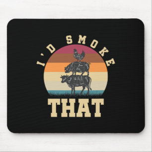 Id Smoke That Funny Smoked Pork Meat Lover Bbq Gif Mouse Pad