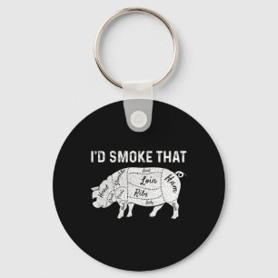 Id Smoke That Grilling Meat Bbq Smoker Father's Da Key Ring
