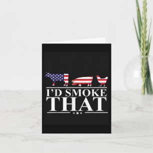 Id Smoke That Meat Pitmaster Grill Gift Funny Bbq  Card