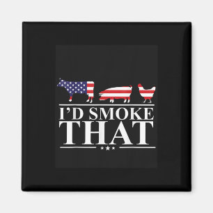 Id Smoke That Meat Pitmaster Grill Gift Funny Bbq Magnet