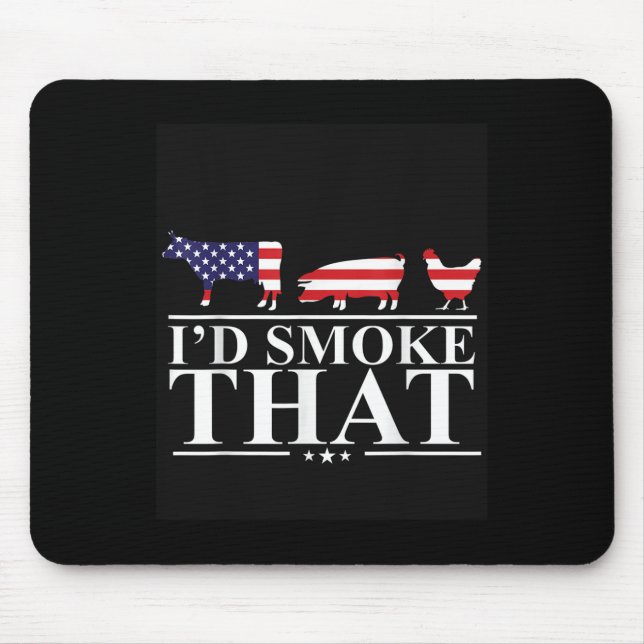Id Smoke That Meat Pitmaster Grill Gift Funny Bbq  Mouse Pad (Front)