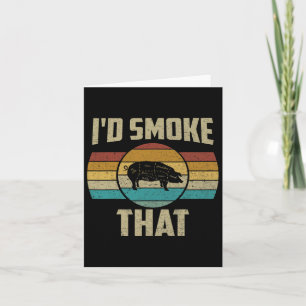 I'd Smoke That Shirt Funny Retro Bbq Pig Meat Gril Card