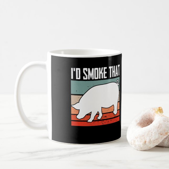 Id Smoke That  Smoker Grill Barbecue Meat Coffee Mug (With Donut)