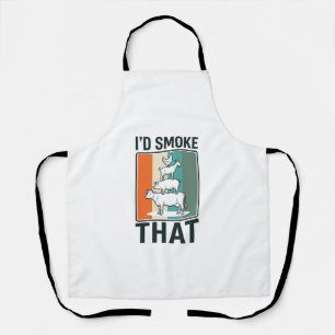 Id Smoke That Vintage BBQ Farm Animals Design Apron