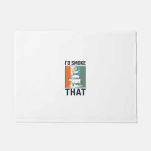 Id Smoke That Vintage BBQ Farm Animals Design Doormat