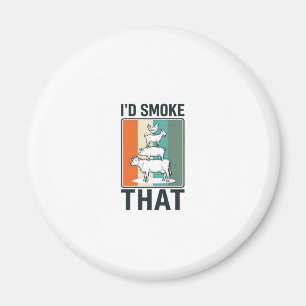 Id Smoke That Vintage BBQ Farm Animals Design Magnet
