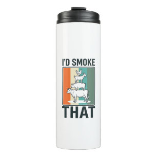 Id Smoke That Vintage BBQ Farm Animals Design Thermal Tumbler