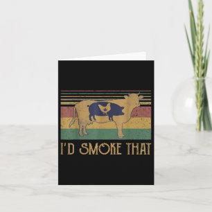 Id Smoke That Vintage Funny Bbq Grilling Party  Card