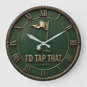 I'd Tap That Golf Funny Vintage Golfer Gift Large Clock