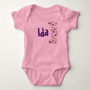 Ida, Name Logo With Australian Wildlife, Baby Body Bodysuit