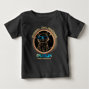 Idabel Oklahoma Total Solar Eclipse 2024 Cat Lover Baby T-Shirt