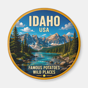 Idaho Alpine Wilderness Travel Destination 🟡 Magnet