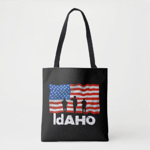 Idaho American Flag Christmas Tote Bag