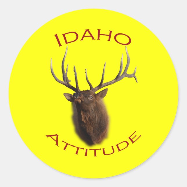 Idaho Attitude Classic Round Sticker (Front)