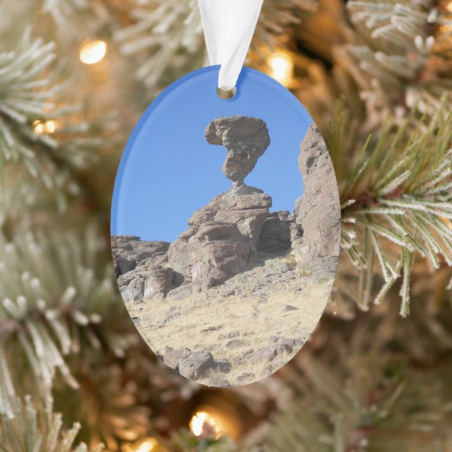Idaho Balanced Rock Ceramic Christmas Ornament (Tree)