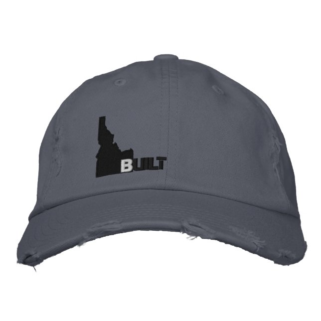 Idaho Built (Black) Embroidered Baseball Cap (Front)