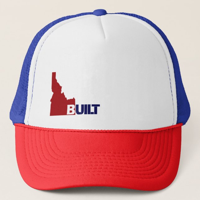 Idaho Built (Red/White & Blue) Trucker Hat (Front)