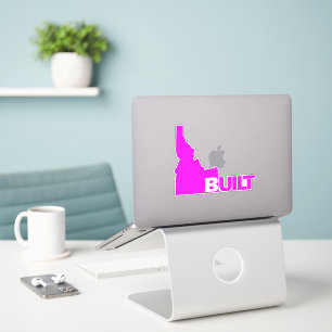 Idaho Built Vinyl Decal Hot Pink
