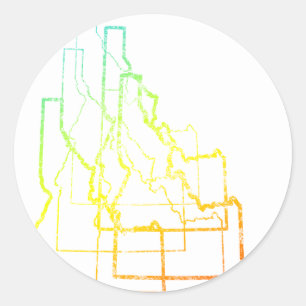 idaho chill blur classic round sticker