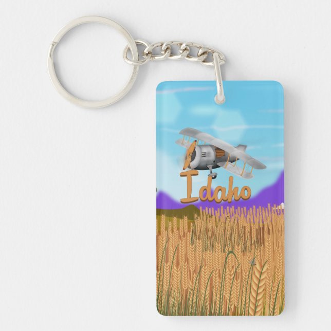 Idaho Crop Farming Cartoon Key Ring (Front)