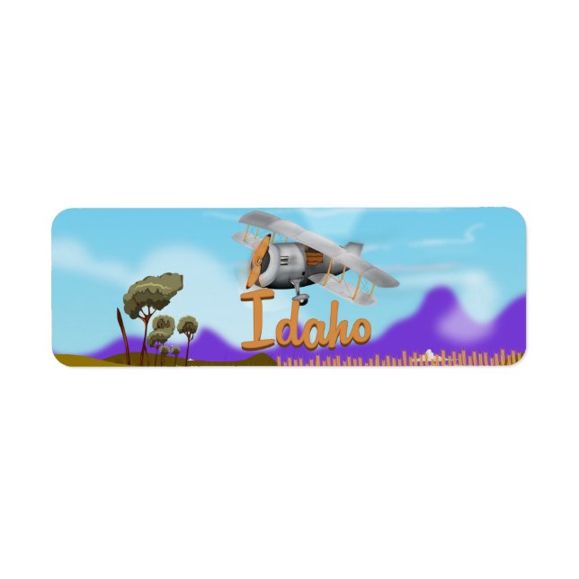 Idaho Crop Farming Cartoon Return Address Label (Front)