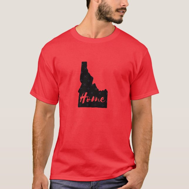 Idaho Cursive Home State Outline Oversized T-Shirt (Front)