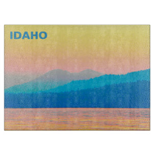 Idaho - Cyan and Salmon Sunset Cutting Board