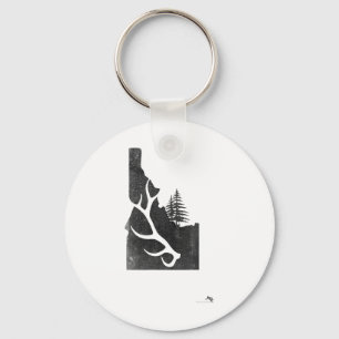 Idaho Elk Hunter With Antler Shed Key Ring