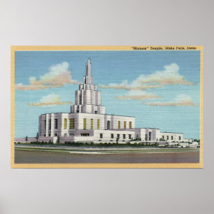 Idaho Falls, ID - Mormon Temple View Poster