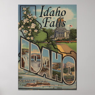Idaho Falls, Idaho - Large Letter Scenes Poster