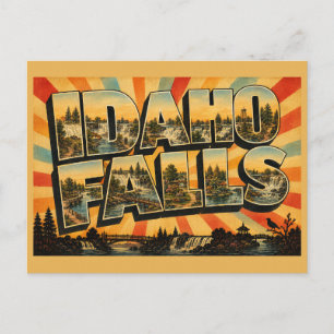 Idaho Falls River Waterfall Greenbelt Garden Art Postcard