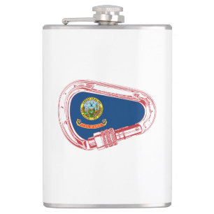 Idaho Flag Climbing Carabiner Hip Flask