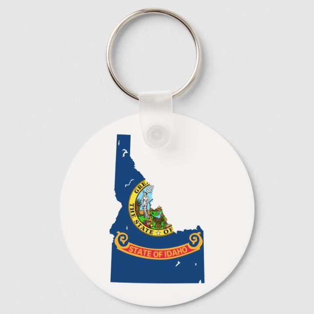 Idaho Flag Map Key Ring (Front)
