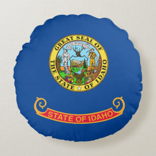 Idaho flag round cushion